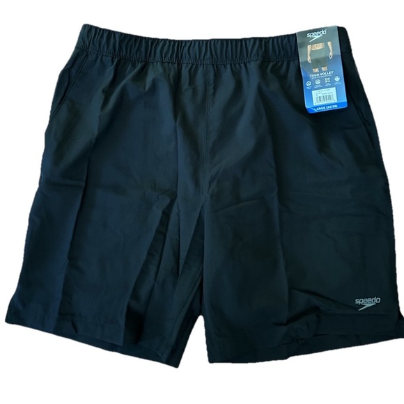 NWT Speedo Men's Tech Volley UPF50+
Swim Shorts trunks Size Large Black - Picture 1 of 9